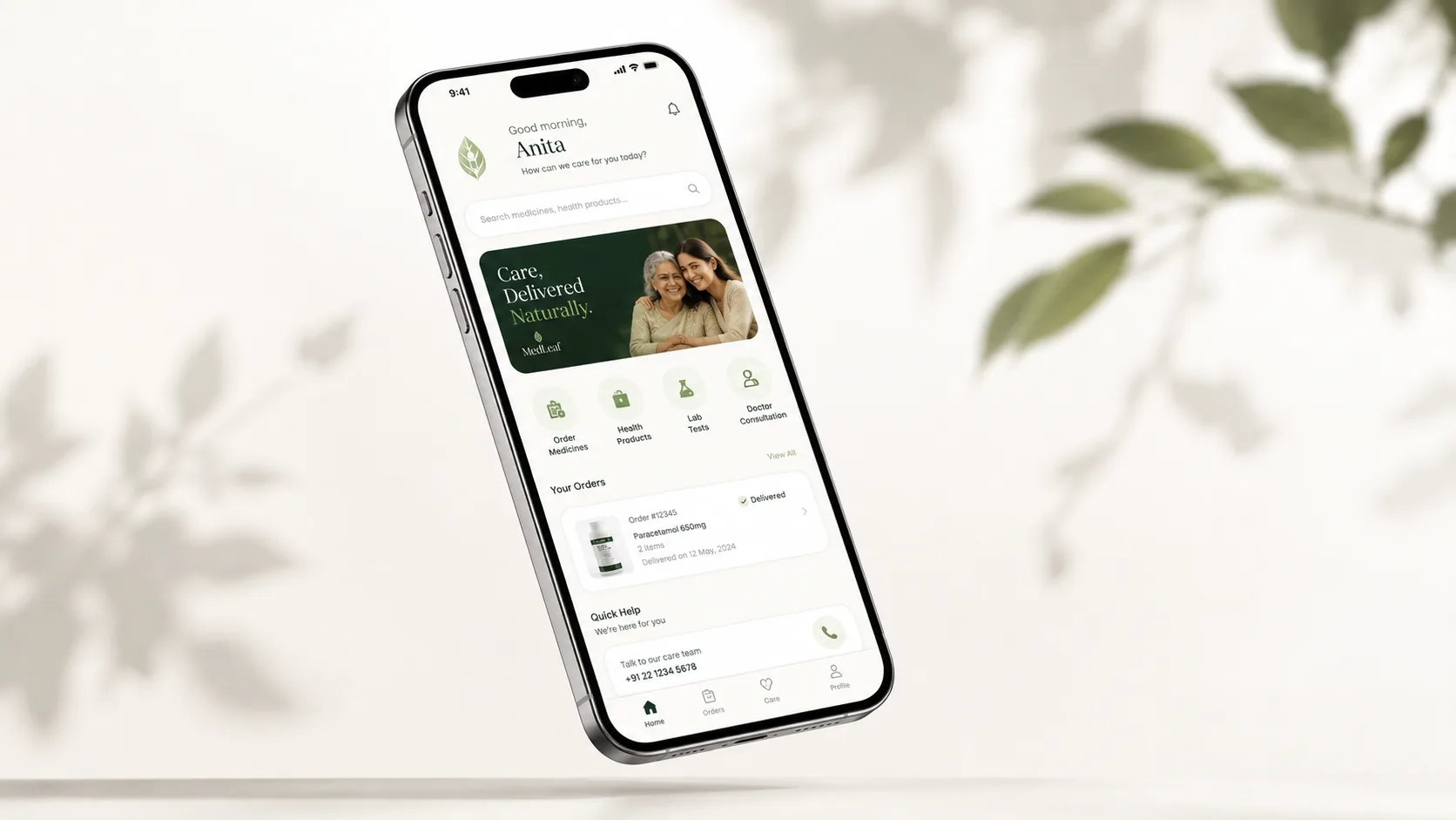 Medleaf — Logo and Branding packaging & visual design mockup 9 by Raghav Chopra
